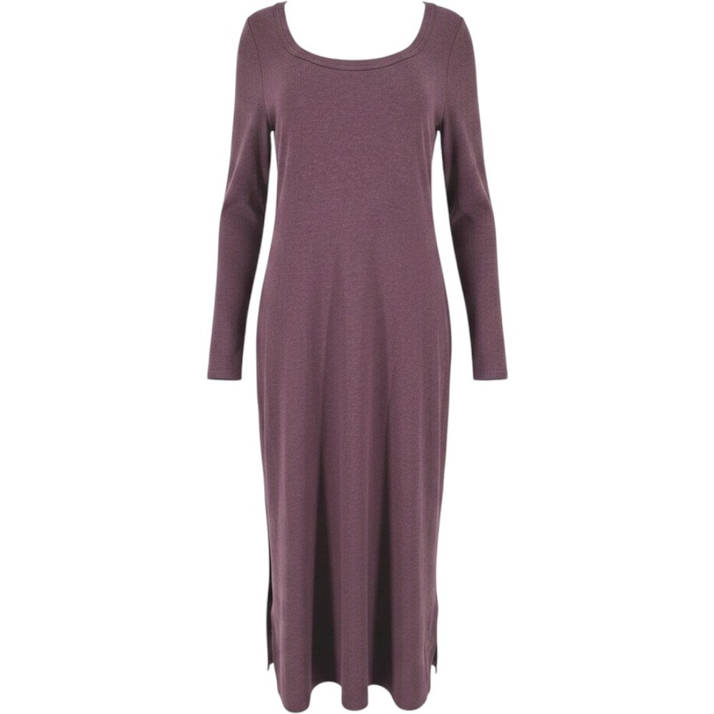 TravisMathew Cloud Ribbed Knit‎ Retreat Dress Purple L Athleisure Lounge Stretch